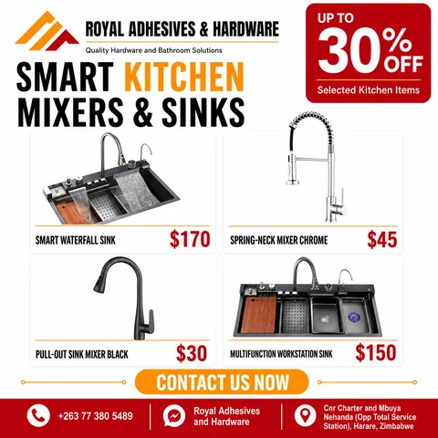 Kitchen mixers and sinks campaign for Leverage Hardware