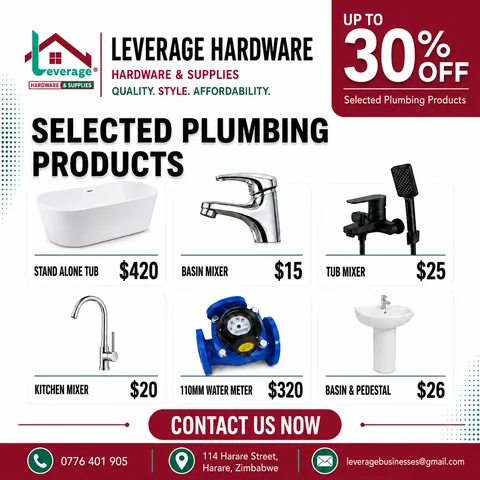 Plumbing products campaign for Leverage Hardware